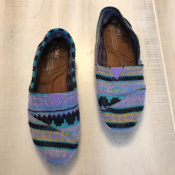 Toms Shoes - Toms Purple Tribal Textile Shoes Women’s Flats 8